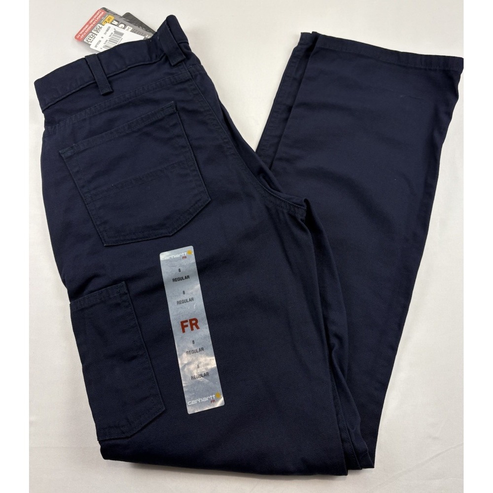 NWT Carhartt FR CAT2 2112 Utility Pants Dark Blue Cargo Workwear Women's 8 Reg.